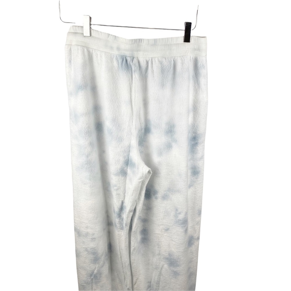 Lulu’s Choosing Chill Blue Tie Dye Fuzzy Fleece Knit Drawstring Wide Leg Pants M - Picture 7 of 11